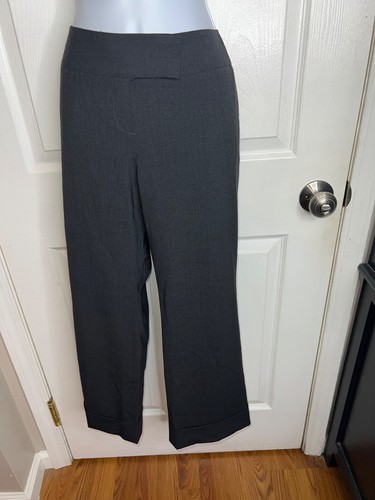 Nuevo sin etiquetas Pantalones de vestir Ann Taylor para mujer 8 gris carbón lana elástico M - Imagen 10 de 10