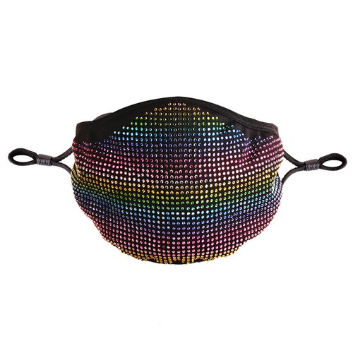 Colorful Rhinestone Bling Face Mask Washable Face Mask with Filter - Picture 4 of 7