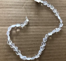 Clear Light Lilac Fizzle Seltzer Faceted Star Geomeric Glass Bead Strand Lot