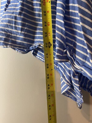 Ivy + Blu Dress 4 Blue White Striped Midi Handkerchief Hem Modest Short  Sleeve | eBay