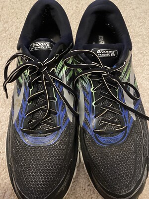 Brooks Glycerin 15 Mens Sneakers Black Green Lace Up Size 13 D