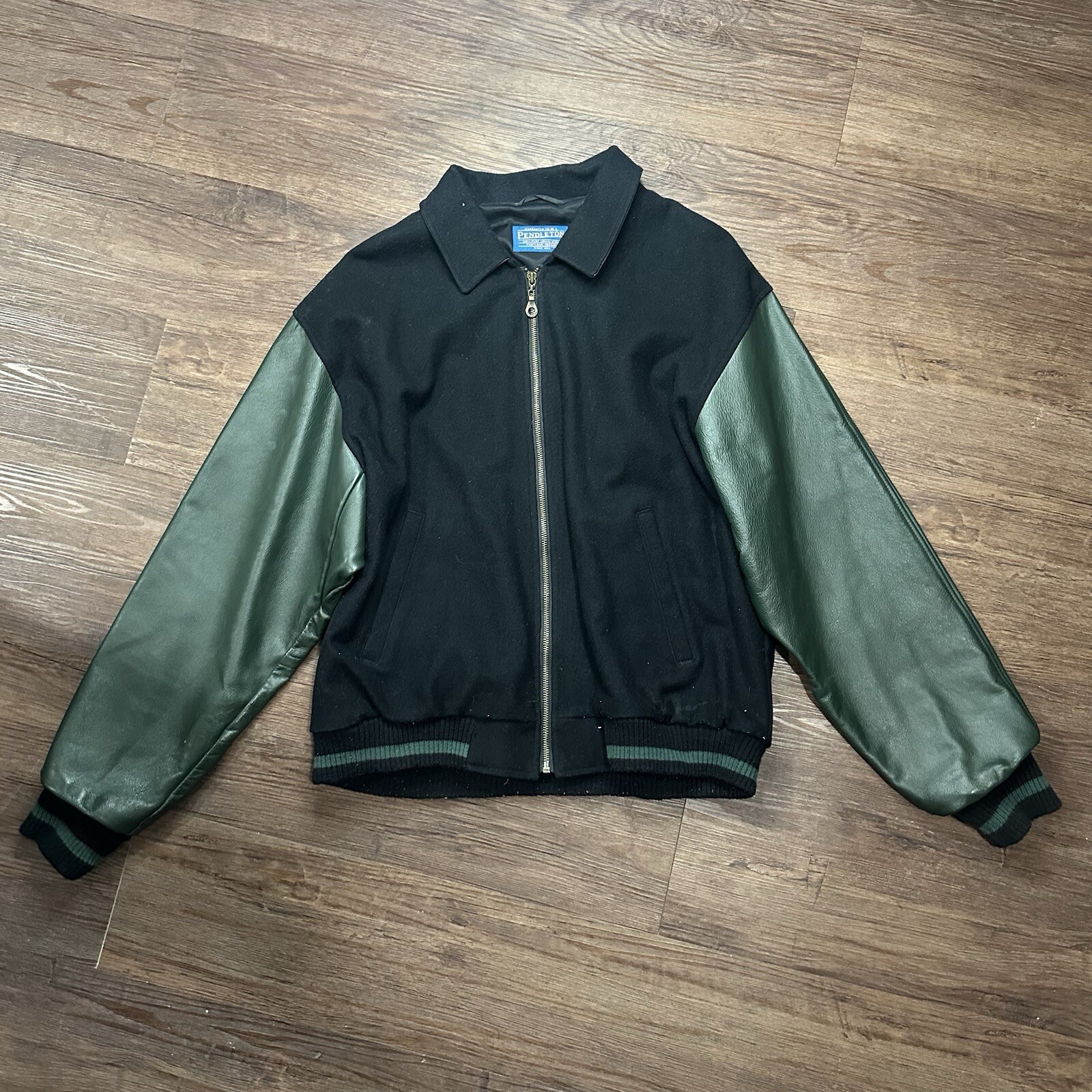 Vintage Pendleton Bomber Varsity Jacket Wool Slee… - image 1