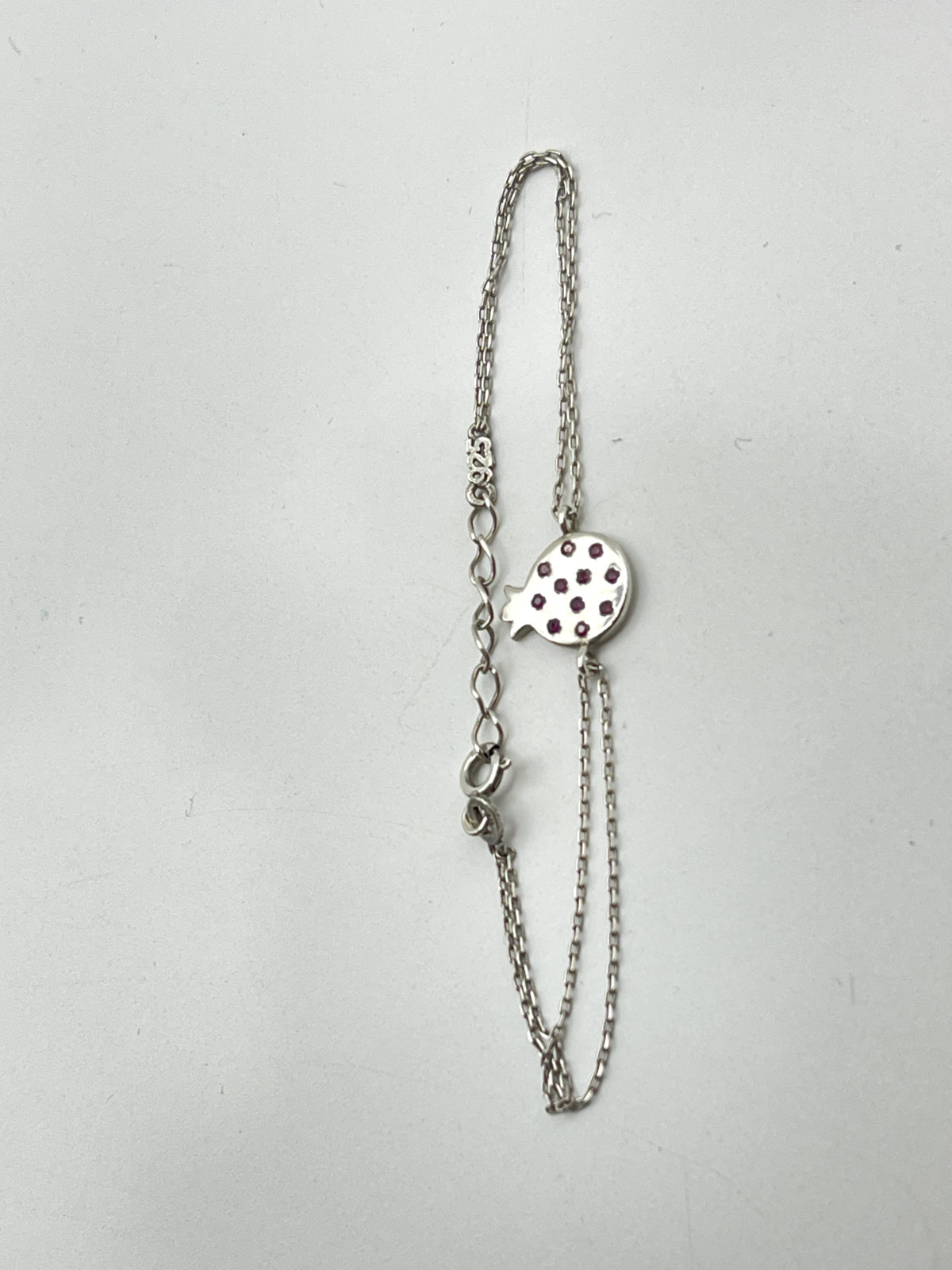 Sterling Silver 925 Synthetic Ruby Pineapple Char… - image 2