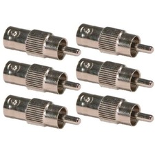 6x BNC Female Jack to RCA Male Plug Cable Coaxial Adapter Connector CCTV Camera