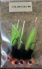 Hand Tied Hackle Tail Crappie Jigs Made in The USA 1/16th Oz #2,4,6,8 Hook New