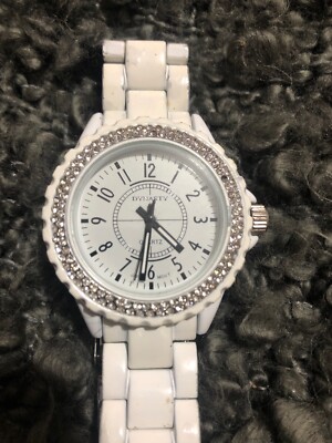 Dynasty Ladies White with Crystals Pedre Bracelet Watch  display picture 2