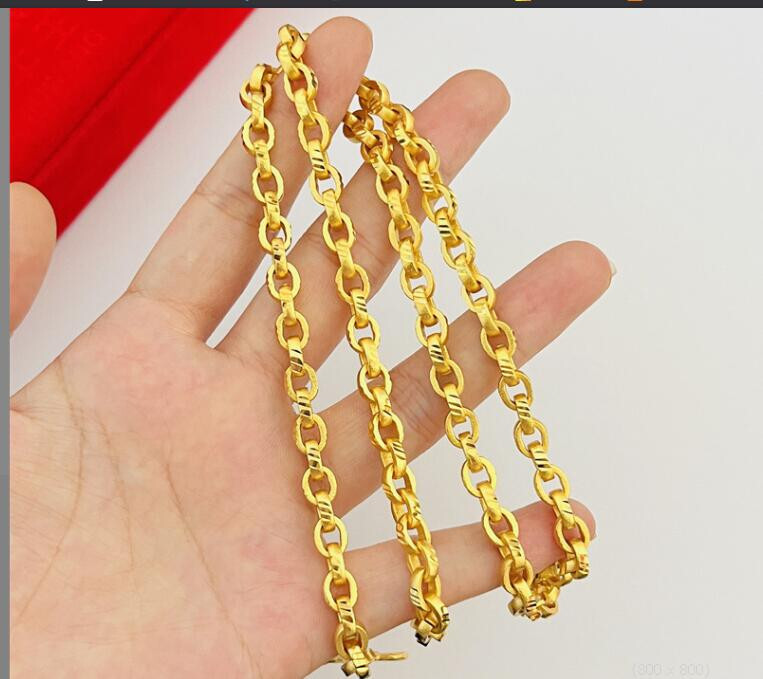 Lotus Chain Chain Designs 16 Inch 18 Karat Gold Chain 6MM Chain