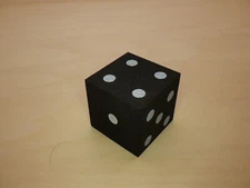 Single Foam 25mm D6 Die - Black - RPG Tool Tabletop Roleplay Games Supply CCG