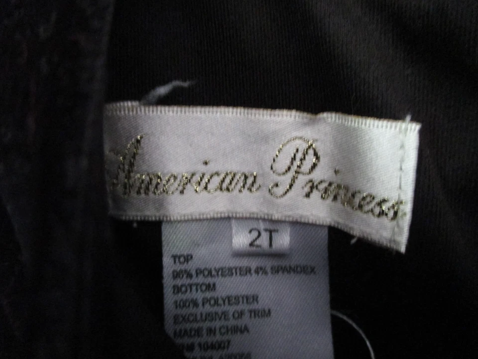 AMERICAN PRINCESS~Black with RED ROSETTES FLORAL DRESS~Toddler Girls 2T - Image 3 of 3