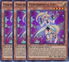Yugioh - Performapal Uni x 3 - 1st Edition Ultra Rare NM - Free Holographic Card