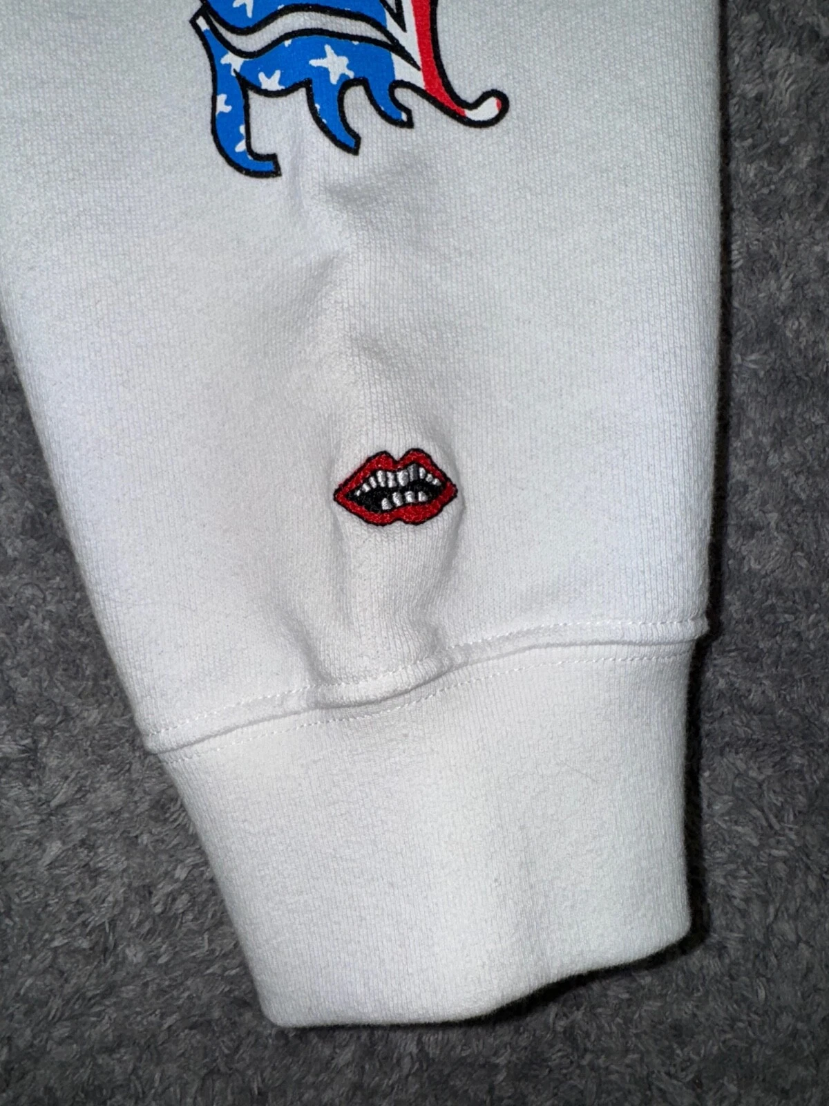 Felpa con cappuccio grande Chrome Hearts Matty ragazzo bianca bandiera americana 4 luglio