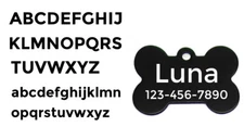 Pet Tags,Bone Aluminum Charm, Custom Personalized Engraved Dog Cat ID Name Tag