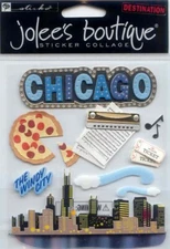 Jolee's Boutique 3D Stickers CHICAGO JAZZ Theme 11 pcs 59732 FAST FREE SHIPPING!