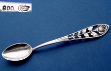 Cuillère À Thé / Café, Décor De Rose, Argent 800 B339