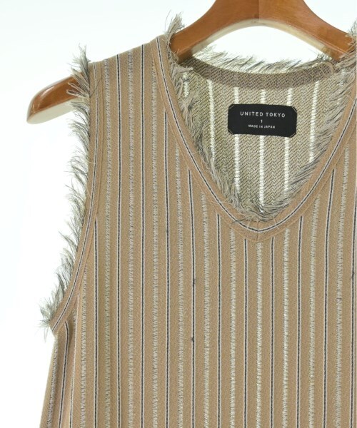 ★UNITED TOKYO
Dry Air サマーカーディガン　unisex UNITED TOKYO Dress BeigexBlackxWhite(Stripe Pattern) 1