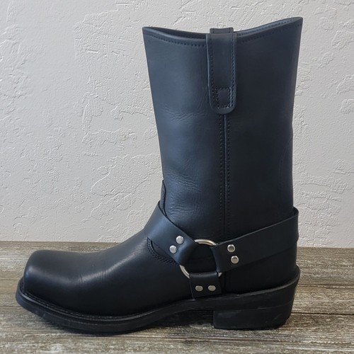 GEAR BOX Boots Mens Size 11D Black Leather Harness Biker Motorcycle 9115 Sq Toe - Picture 8 of 24