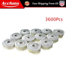 3600Pcs 15 Degree 2-1/2” x .092” Siding Nails Collated Wire Coil Full Round Head