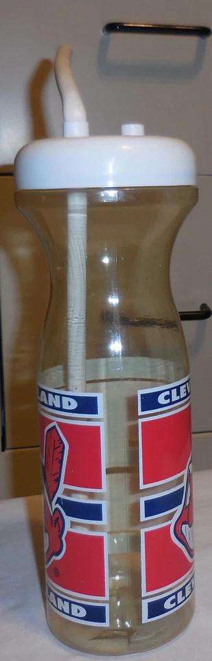 1 ad reusable drink bottle Cleveland Indians Ohio Chief Wahoo MLB Baseball VTG - Image 2 of 4