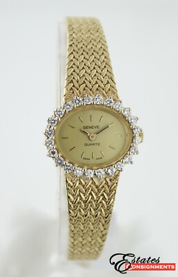 Geneve 14k Gold and Diamonds Ladies Watch