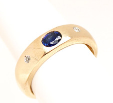 Kinderring Damenring 8 Karat 333 Gold Gelbgold Saphir Diamanten 1,58 g Gr. 45