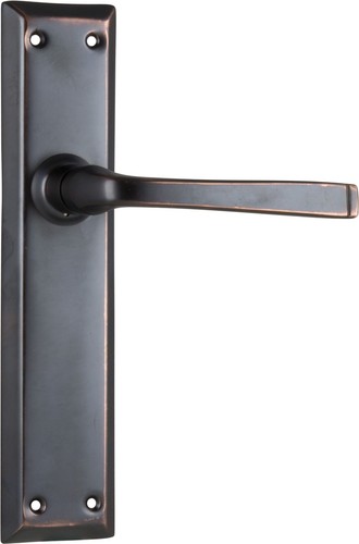 DOOR LEVER PAIR-MENTON-ANTIQUE COPPER-CHOOSE BACK PLATE STYLE-TRADCO-HAMPTONS - Picture 13 of 21
