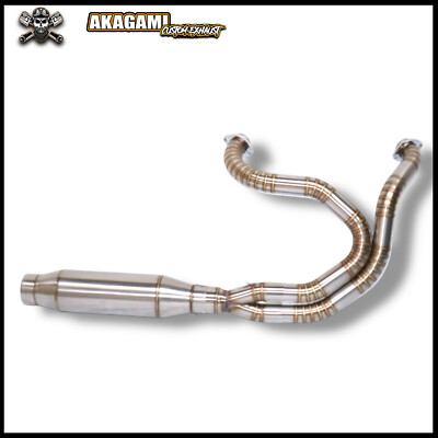Exhaust Fit For Harley Dyna FXR 91-17 | 2 Into 1 | Mid Controls | Polished Steel