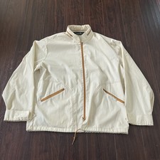 Vintage Playboy Jacket Zip Up Packable Hood With Pockets Size Medium Beige