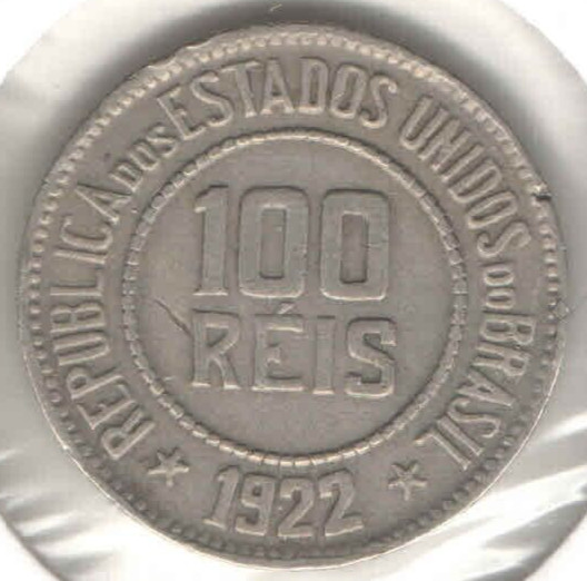 Brasilien Münze 100 Réis 1922 - KM# 518 - EB686