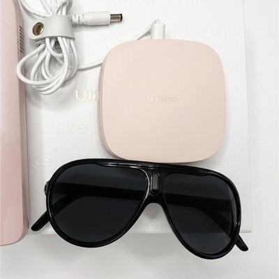 Ulike Pink IPL Hair Removal Device Set w/ Sunglasses, Case & Power Cord