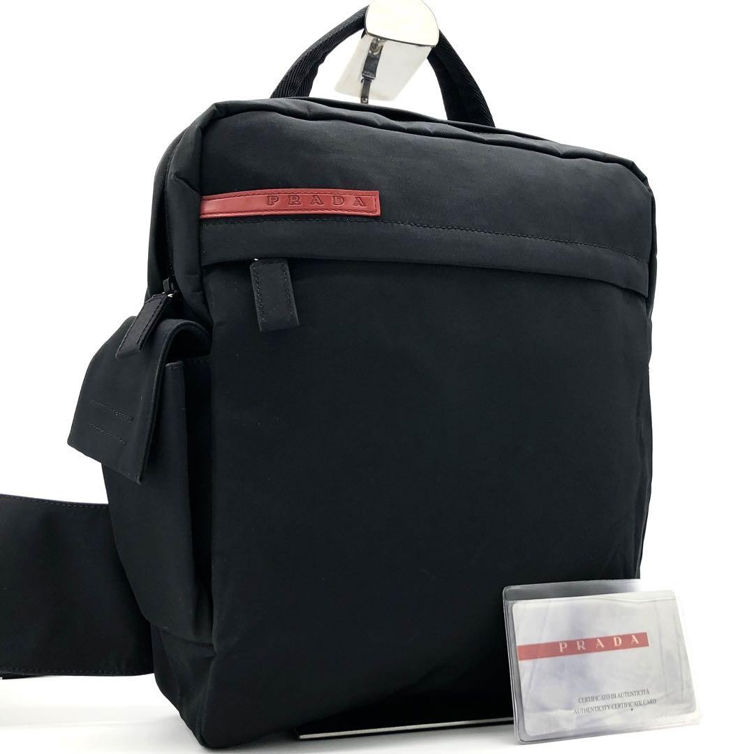 Rare PRADA Sport Nylon One Shoulder Body Bag Black Authentic Excellent Condition