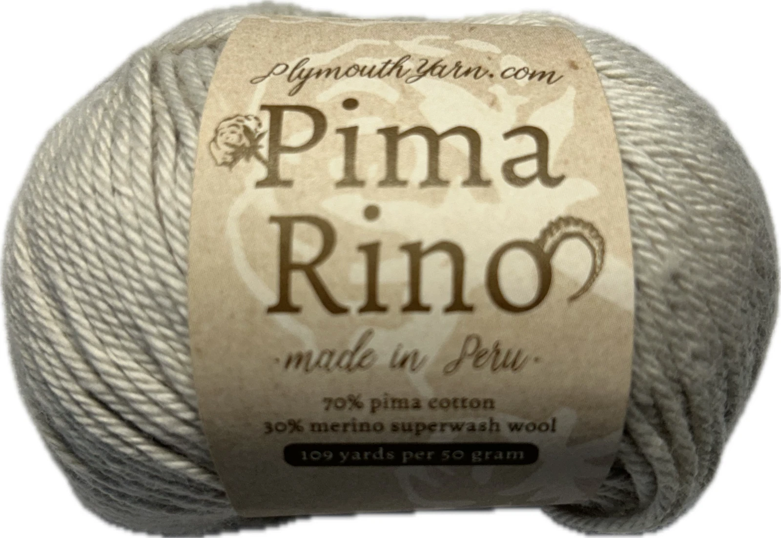 LOT of 4 balls of PIMA RINO,#1/dyelot 7G3610 from Plymouth Yarns worsted weight - product detail image 1