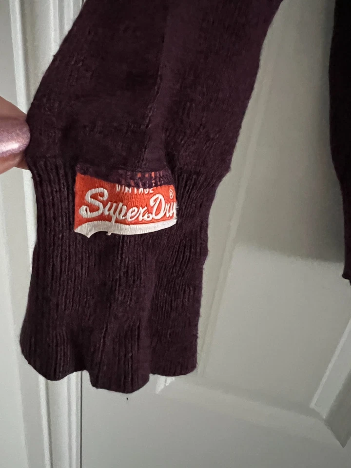 Superdry, Maroon, 95% Cotton, 5% Cashmere Jumper, L (Chest Measures 43") - Image 3 of 4