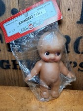 Vintage Fibre Craft Brown Skin Tone Baby Standing Doll NEW 5.5 Tall Doll