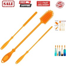 12.5" Silicone Bottle Brush  Straw Cleaner Brush Set  Water Bottle Cleaner ...