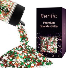 Mixed Color Chunky Glitter for Crafts, Snowglobes, Nail Art, 1.76oz