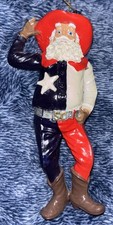 Texas Santa Christmas Ornament Country Western Hat  Boots Resin