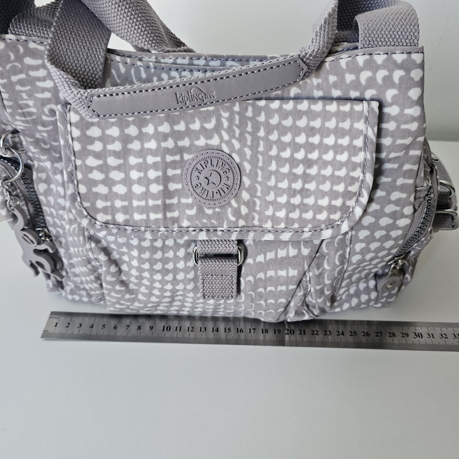 Kipling Fairfax If Large Bag Monkey Grey Cuckoo Greige - New With Tags image 7