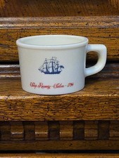 Vintage Old Spice Belgium Shulton Shaving Milk Glass Mug Ship Recovery Salem