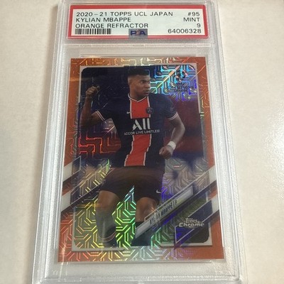 2020-21 Topps Chrome UCL Japan Kylian Mbappe Orange Refractor /25 Psa 9