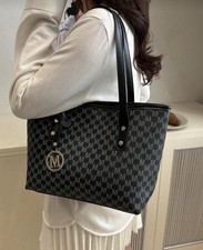 Designer Monogram Tote Bag Black Vintage Luxury Shoulder Handbag Trendy Premium 6