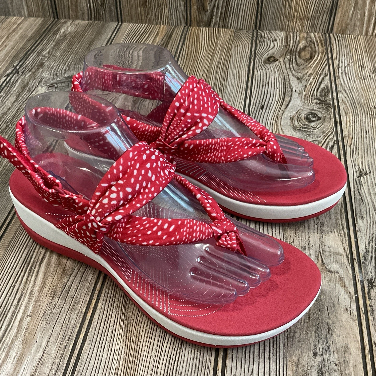 Sandali Clarks Cloudsteppers donna Arla Nicole rosso bianco 26161066 taglia 9