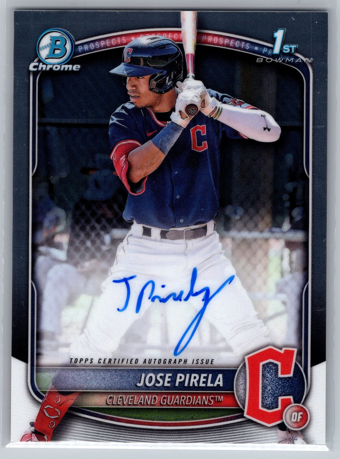 2025 Bowman Jose Pirela 1st Chrome Auto #CPA-JP Cleveland Guardians