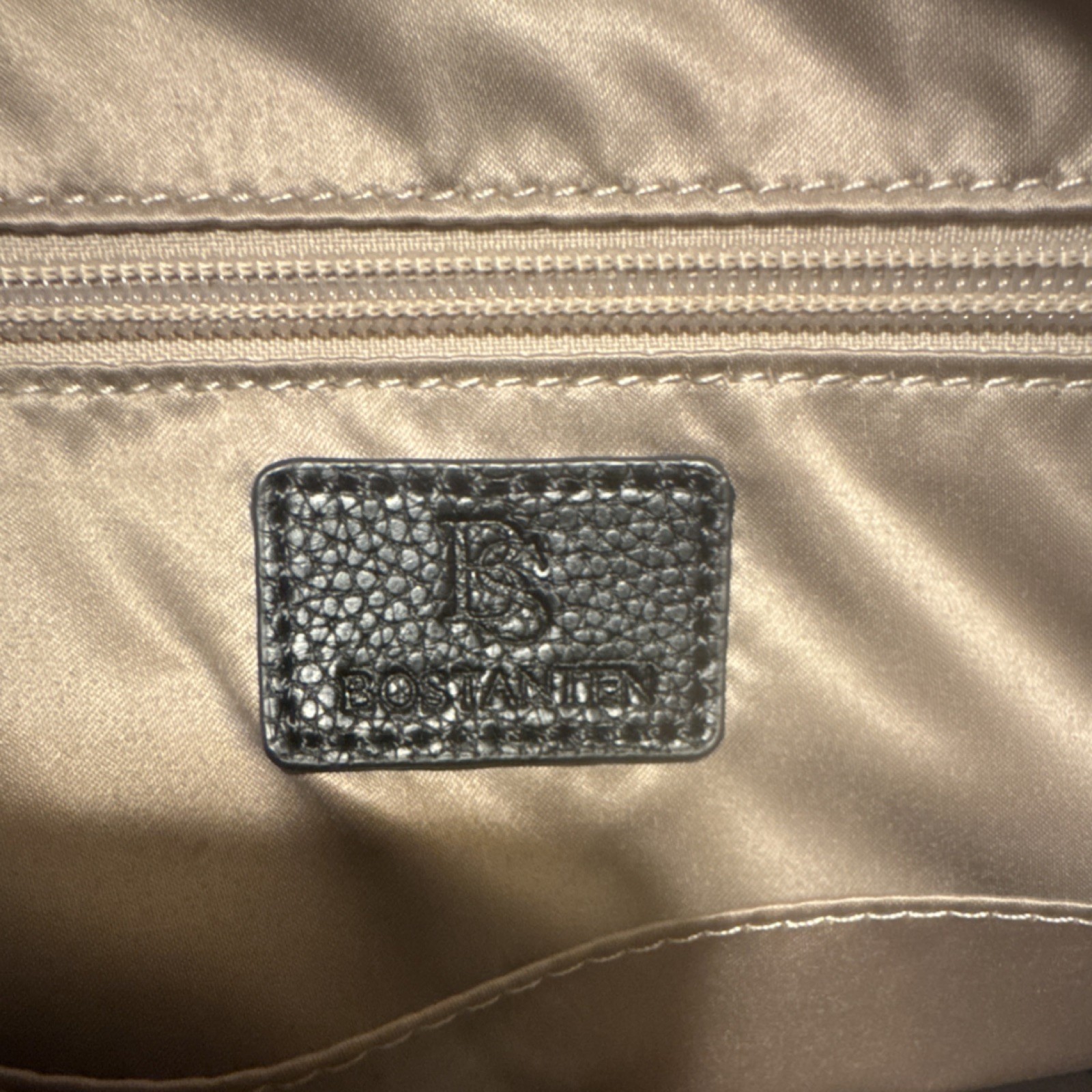 BOSTANTEN Black Pebbled Backpack Silver Hardware … - image 7