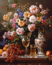 Shinefly Paint by Numbers Kit 16x20 Flower Vase for Adults Beginners with Paints