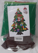 Christmas Advent Calendar Wall Hanging Santa Snowman Clock Count Down Felt