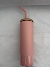 New Member  s Mark Insulated Tumbler Drinkware, Pink, 9  Tall With Straw