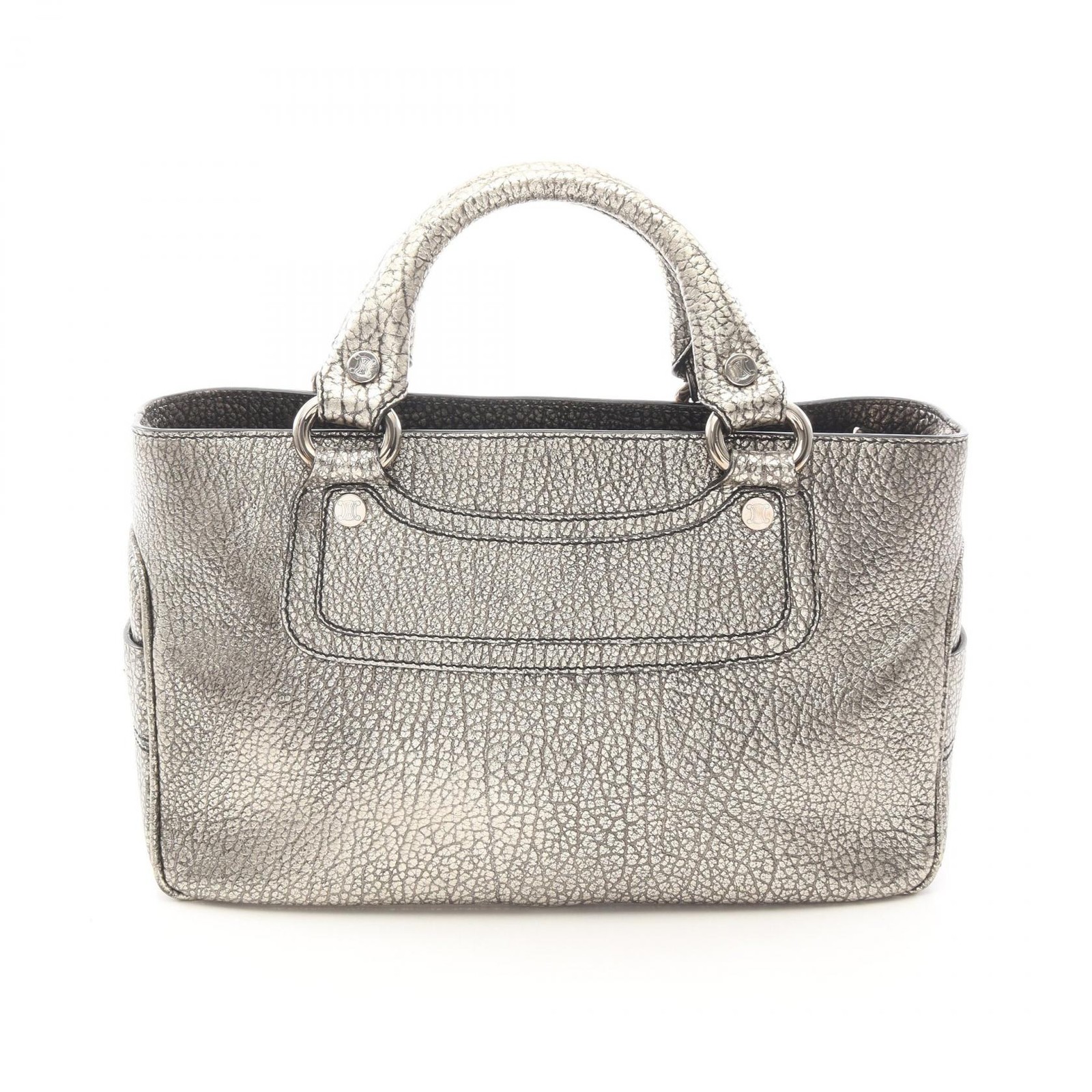 CELINE Boogie tote Handbag leather Gold black Used Women
