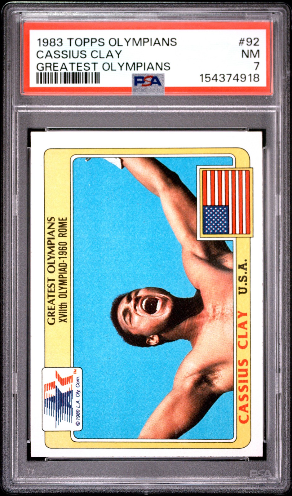 1983 TOPPS HISTORY'S GREATEST OLYMPIANS #92 CASSIUS CLAY PSA 7