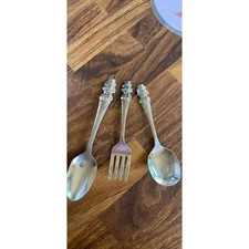 3 pieces baby/ kids stainless steel Care Bear utensils. vintage.