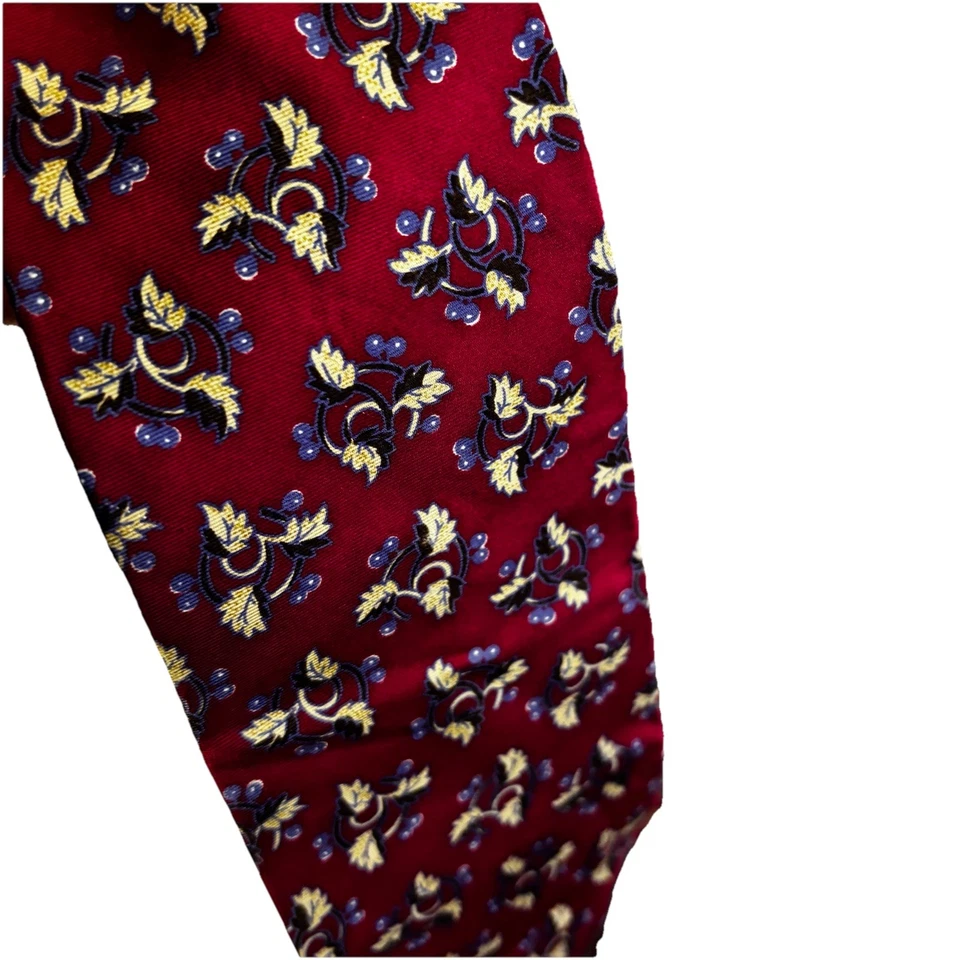 Corbata Christian Dior Monsieur roja con estampado floral y cachemira azul/roja Foto 2 de 4